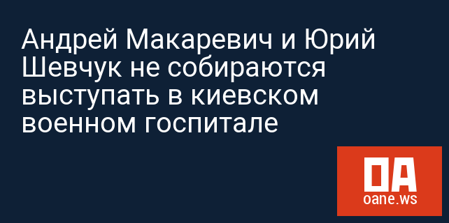 Андрей Макаревич и Юрий Шевчук не собираются выступать в киевском военном госпитале