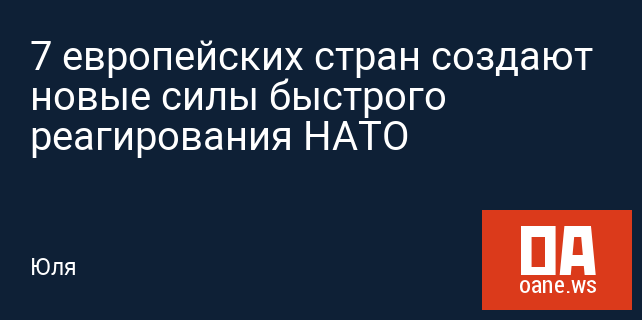 7 европейских стран создают новые силы быстрого реагирования НАТО 7 европейских стран создают новые силы быстрого реагирования НАТО
