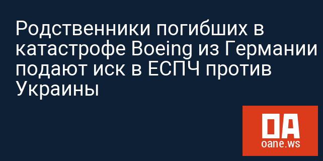 Родственники погибших в катастрофе Boeing из Германии подают иск в ЕСПЧ против Украины