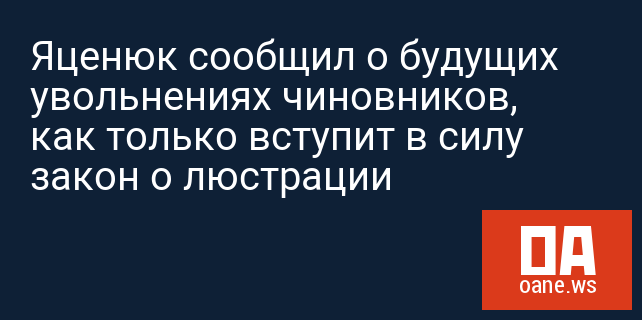Яценюк сообщил о будущих увольнениях чиновников, как только вступит в силу закон о люстрации 