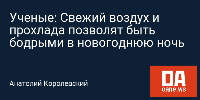 Ученые: Свежий воздух и прохлада позволят быть бодрыми в новогоднюю ночь