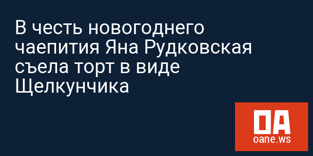 В честь новогоднего чаепития Яна Рудковская съела торт в виде Щелкунчика