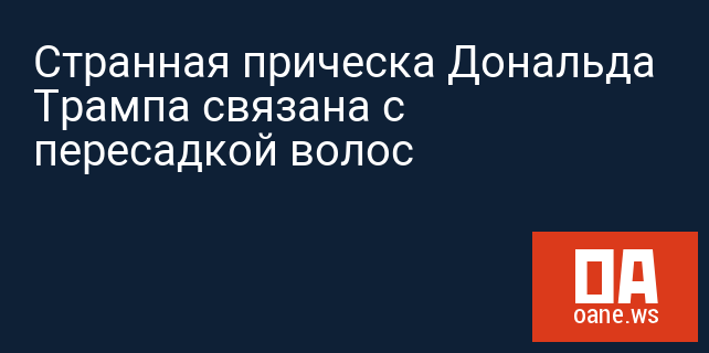 Странная прическа Дональда Трампа связана с пересадкой волос