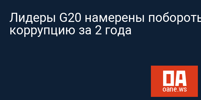 Лидеры G20 намерены побороть коррупцию за 2 года
