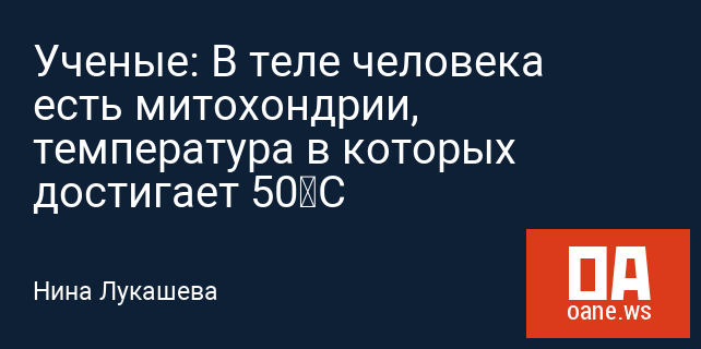 Ученые: В теле человека есть митохондрии, температура в которых достигает 50°C