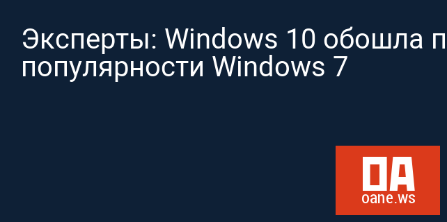 Эксперты: Windows 10 обошла по популярности Windows 7