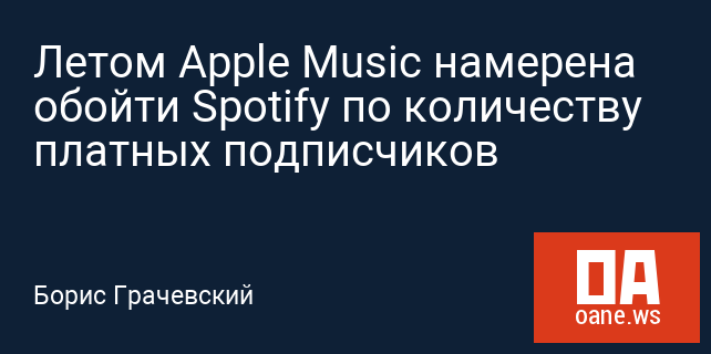 Летом Apple Music намерена обойти Spotify по количеству платных подписчиков