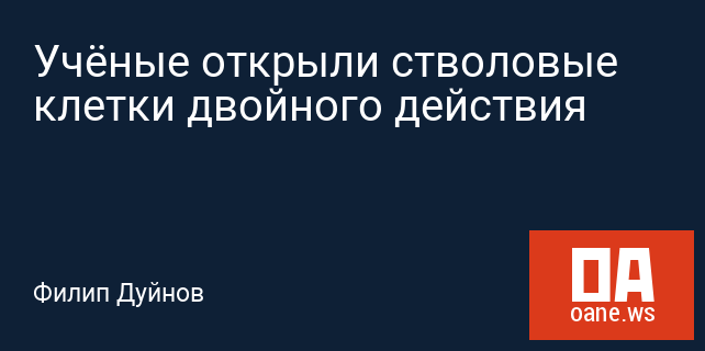 Учёные открыли стволовые клетки двойного действия