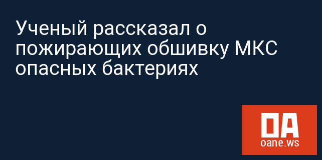 Ученый рассказал о пожирающих обшивку МКС опасных бактериях Ученый рассказал о пожирающих обшивку МКС опасных бактериях