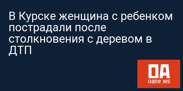 В Курске женщина с ребенком пострадали после столкновения с деревом в ДТП В Курске женщина с ребенком пострадали после столкновения с деревом в ДТП