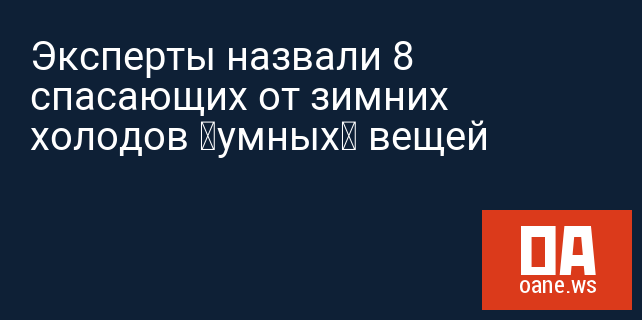 Эксперты назвали 8 спасающих от зимних холодов «умных» вещей Эксперты назвали 8 спасающих от зимних холодов «умных» вещей