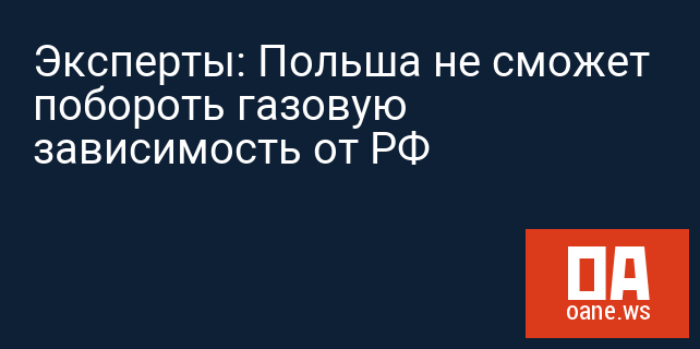 Эксперты: Польша не сможет побороть газовую зависимость от РФ