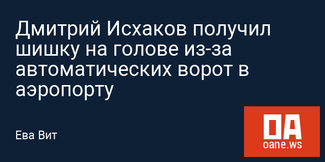 Дмитрий Исхаков получил шишку на голове из-за автоматических ворот в аэропорту