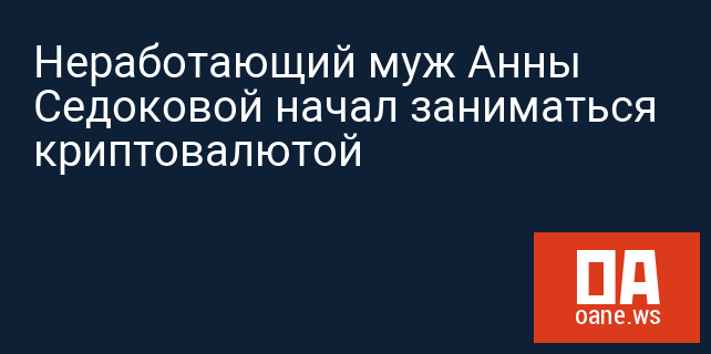 Неработающий муж Анны Седоковой начал заниматься криптовалютой Неработающий муж Анны Седоковой начал заниматься криптовалютой