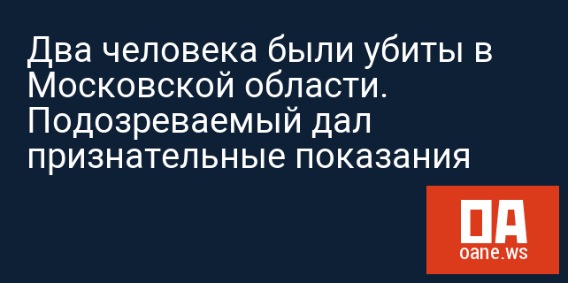 Два человека были убиты в Московской области. Подозреваемый дал признательные показания