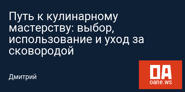 Путь к кулинарному мастерству: выбор, использование и уход за сковородой Путь к кулинарному мастерству: выбор, использование и уход за сковородой