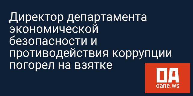 Директор департамента экономической безопасности и противодействия коррупции погорел на взятке