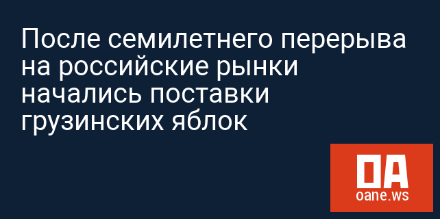 После семилетнего перерыва на российские рынки начались поставки грузинских яблок