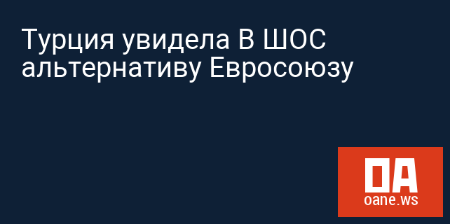 Турция увидела В ШОС альтернативу Евросоюзу Турция увидела В ШОС альтернативу Евросоюзу