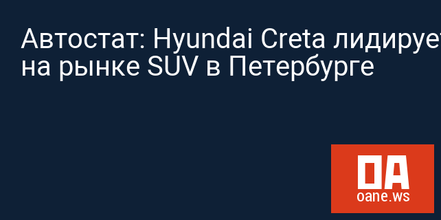 Автостат: Hyundai Creta лидирует на рынке SUV в Петербурге