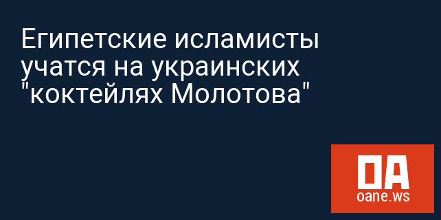 Египетские исламисты учатся на украинских "коктейлях Молотова"
