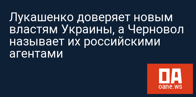 Лукашенко доверяет новым властям Украины, а Черновол называет их российскими агентами
