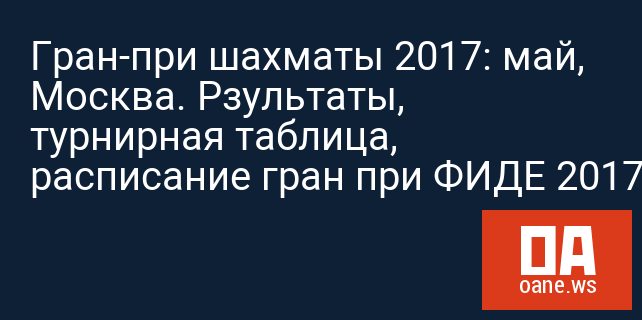 Гран-при шахматы 2017: май, Москва. Рзультаты, турнирная таблица, расписание гран при ФИДЕ 2017 Гран-при шахматы 2017: май, Москва. Рзультаты, турнирная таблица, расписание гран при ФИДЕ 2017