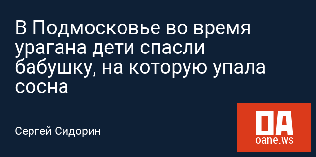 В Подмосковье во время урагана дети спасли бабушку, на которую упала сосна В Подмосковье во время урагана дети спасли бабушку, на которую упала сосна