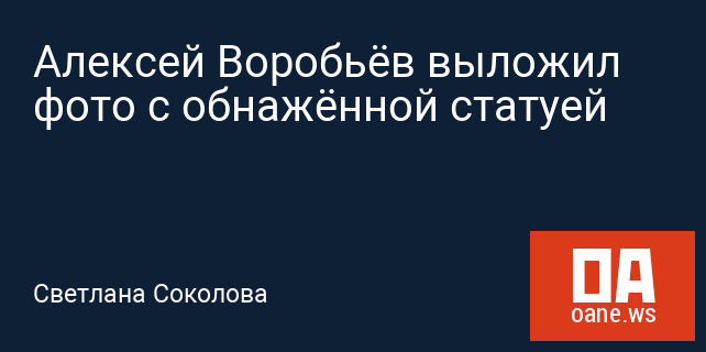 Алексей Воробьёв выложил фото с обнажённой статуей Алексей Воробьёв выложил фото с обнажённой статуей
