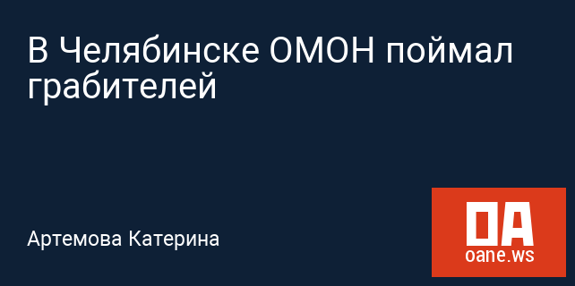 В Челябинске ОМОН поймал грабителей В Челябинске ОМОН поймал грабителей
