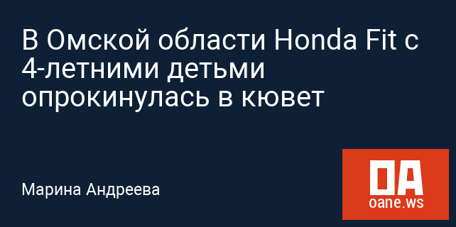 В Омской области Honda Fit c 4-летними детьми опрокинулась в кювет