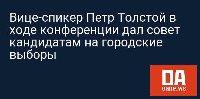 Вице-спикер Петр Толстой в ходе конференции дал совет кандидатам на городские выборы